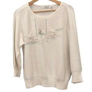 Vintage Neuma Sweater Nautical Sailboat Coastal Grandmacore Preppy Cottagecore